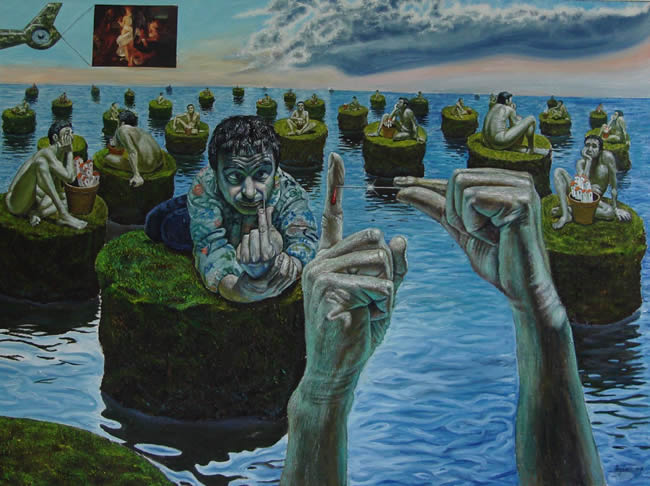 oil paintings by Agim Meta, surrealist painting